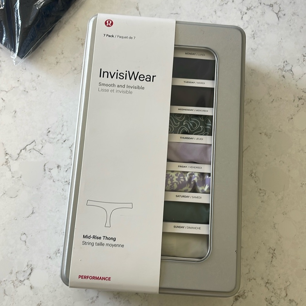 NWT Lululemon InvisiWear Mid-Rise Thong Underwear *7 Pack